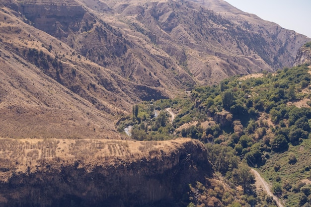 Armenia mountain gorge autumn view Dry land mountain range a picturesque landscape view with blue sky Stock photography