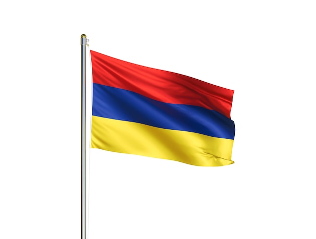 Armenia national flag waving in isolated white background Armenia flag 3D illustration