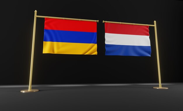 Photo armenia and netherlands flags armenia and netherlands flag armenia and netherlands