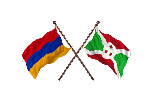 Armenia versus Burundi Two Countries Flags Background