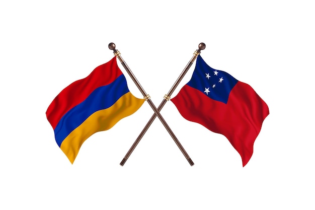 Armenia versus Samoa Two Countries Flags Background