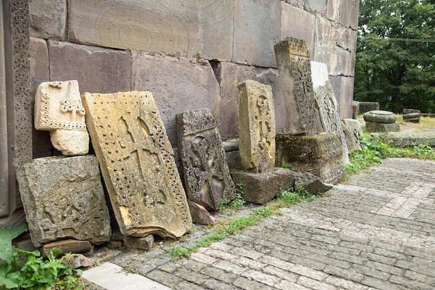 Armenian cross stones in the church