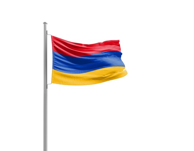 Armenian flag waving proudly on a bright day