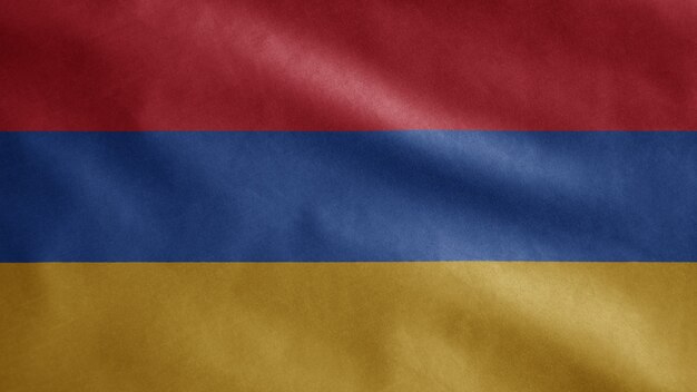 Armenian flag waving in the wind