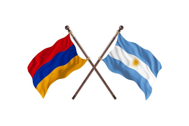 Armenië versus Argentinië Twee landen vlaggen achtergrond