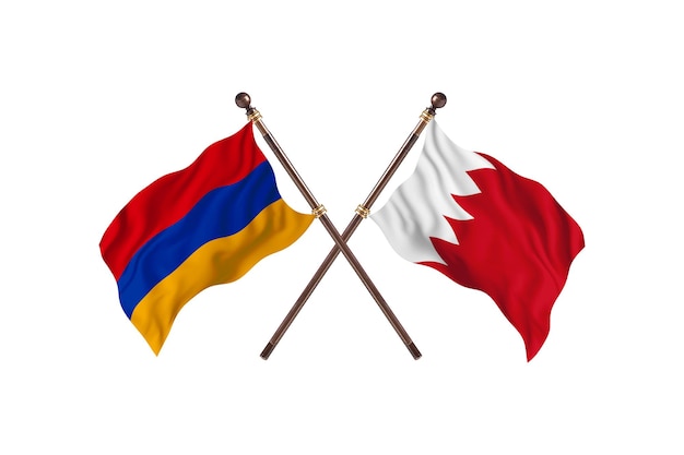 Armenië versus Bahrein twee landen vlaggen achtergrond