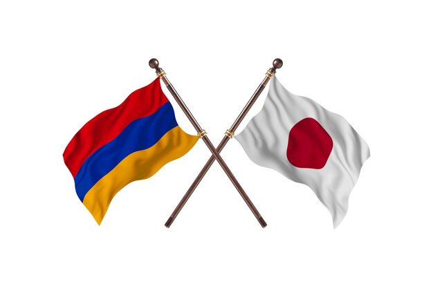 Armenië versus Japan twee landen vlaggen achtergrond