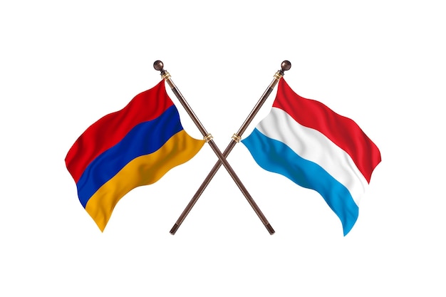 Armenië versus Luxemburg Twee landen vlaggen achtergrond