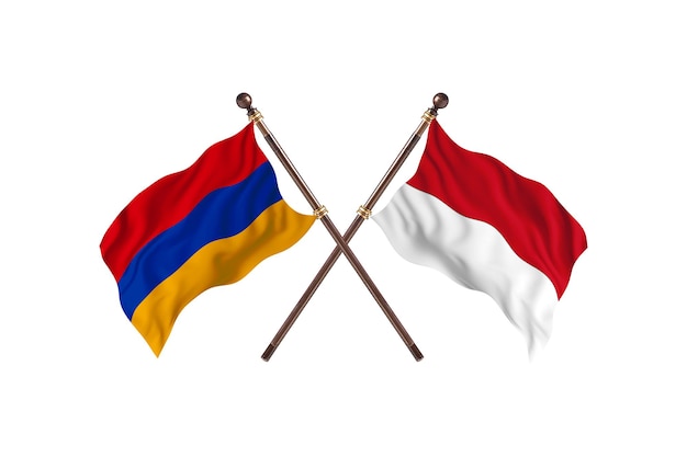 Armenië versus Monaco twee landen vlaggen achtergrond