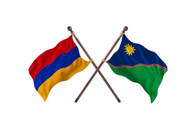 Armenië versus Namibië twee landen vlaggen achtergrond