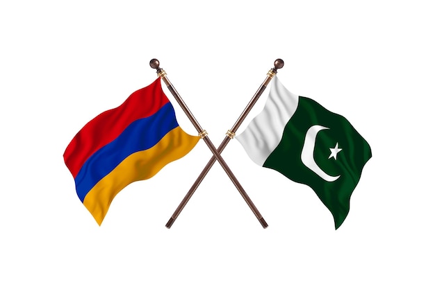 Armenië versus Pakistan twee landen vlaggen achtergrond