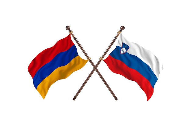 Armenië versus Slovenië twee landen vlaggen achtergrond