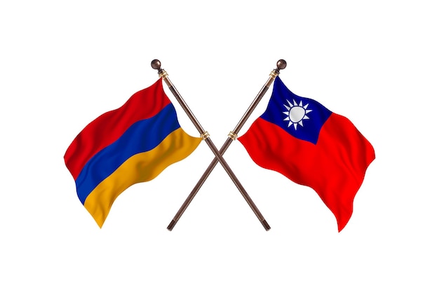 Armenië versus taiwan twee landen vlaggen achtergrond