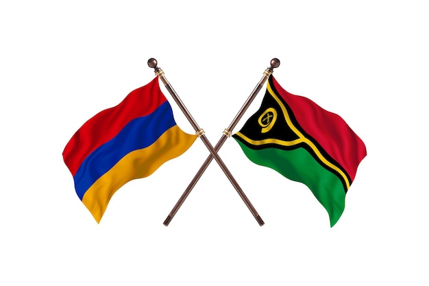 Armenië versus Vanuatu twee landen vlaggen achtergrond