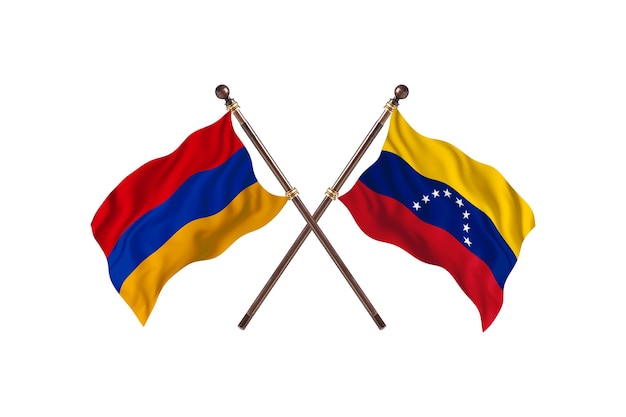Armenië versus Venezuela Twee landen vlaggen achtergrond