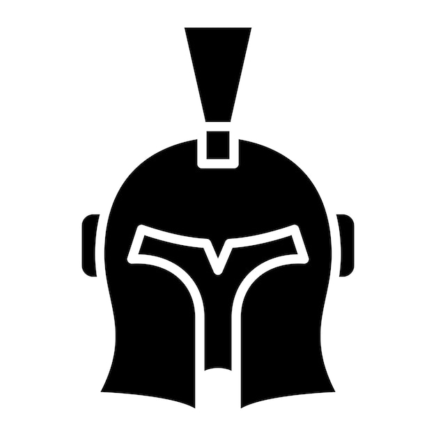 Armor Helmet Glyph Solid Black Illustration