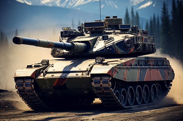 Бронированный оборонный военный танк необходим для огневой поддержки пехоты