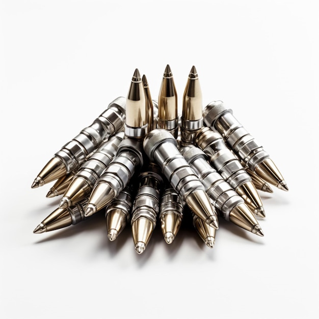 Armorpiercing rounds with white background high qu