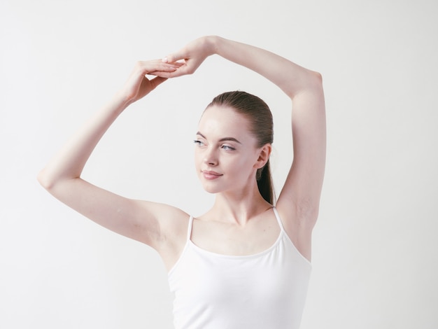 Armpits woman beautiful body depilation arms up female beauty