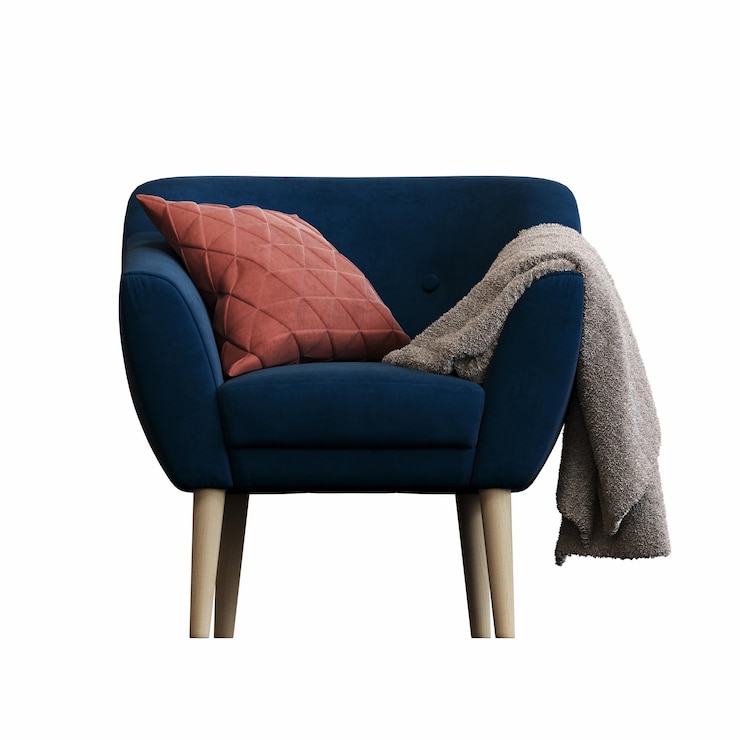Foto armstoel geïsoleerd op witte achtergrond interieur meubels 3d illustratie cg render