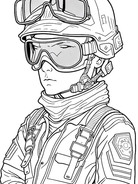 Army commando coloring page