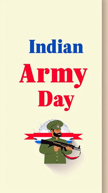 Photo army day greeting card with india army