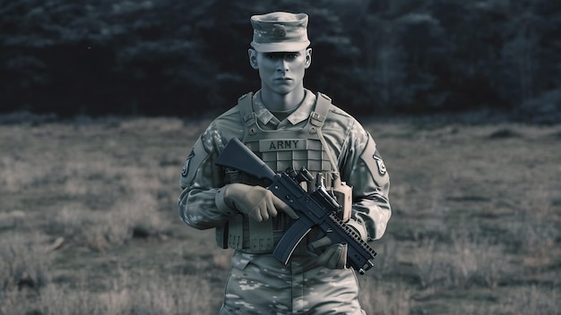 Army ranger in field uniforms