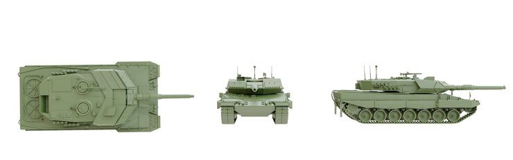 흰색 배경 3d 렌더링을 사용하는 기갑 보병 및 기병 부대를 위한 육군 탱크 표범 2a4 메인 탱크