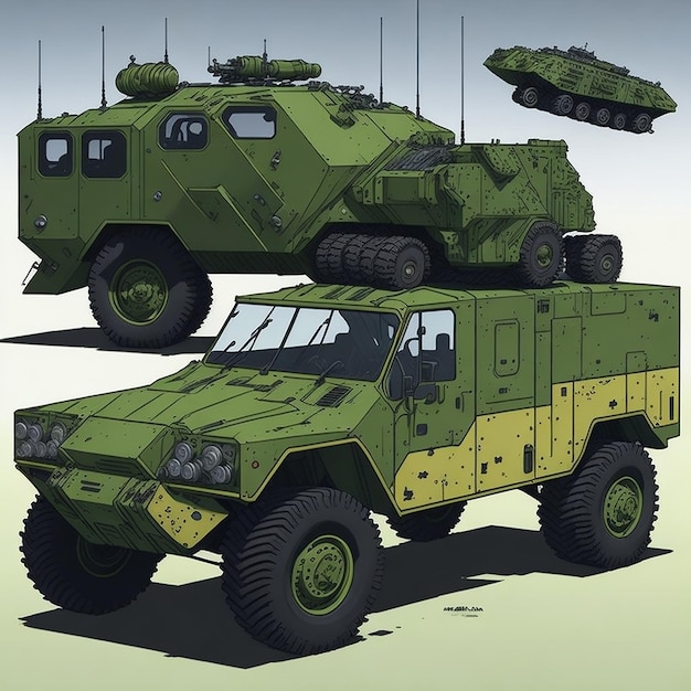 Photo army vehicle ai image for tshirt design