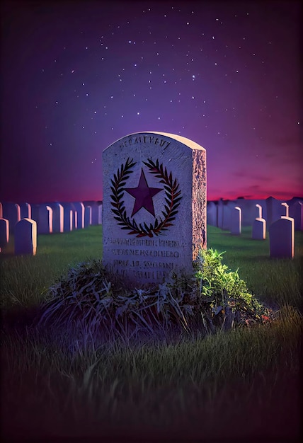 Army Veterans Cemetery Field Memorial Day in Amerika Generatieve AI