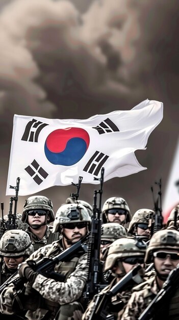 Army with South Korea flag