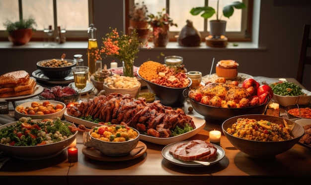 The aroma of spices and herbs filled the air as guests gathered around the lavish feast table