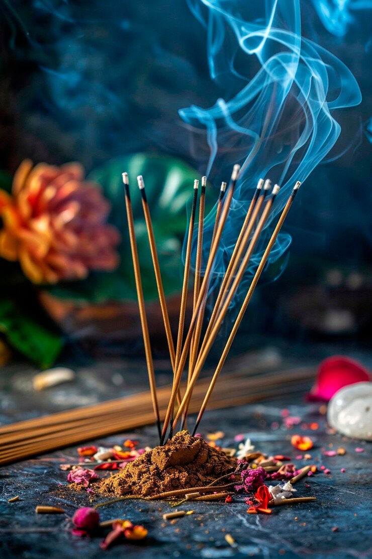 Foto aroma sticks in de buda spa salon selectieve focus