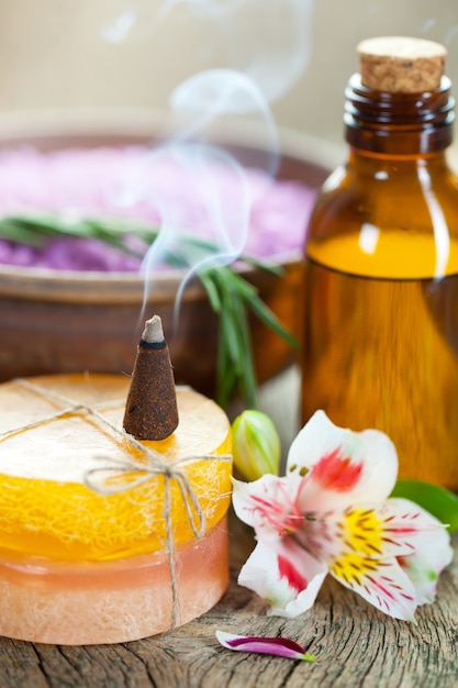 Foto aromatherapie accessoires in de spa
