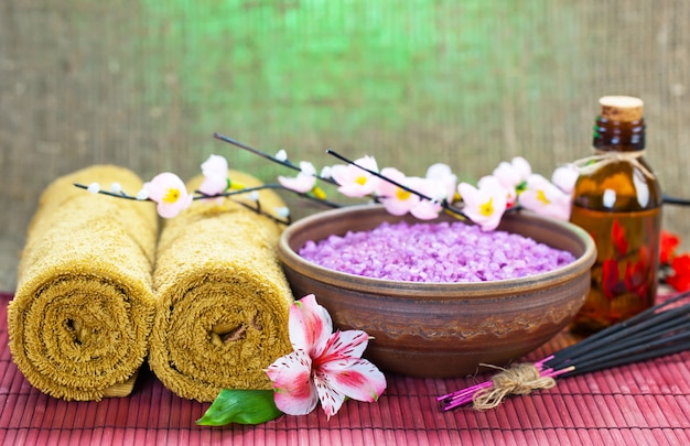 Aromatherapy accessories in spa