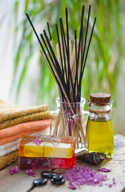 Aromatherapy accessories in spa