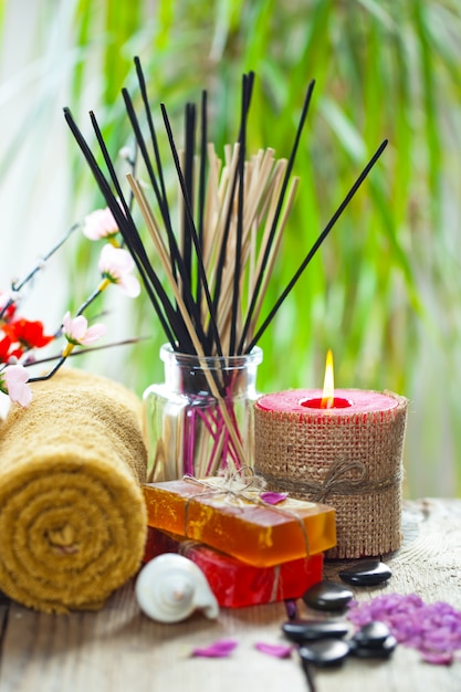 Aromatherapy accessories in spa