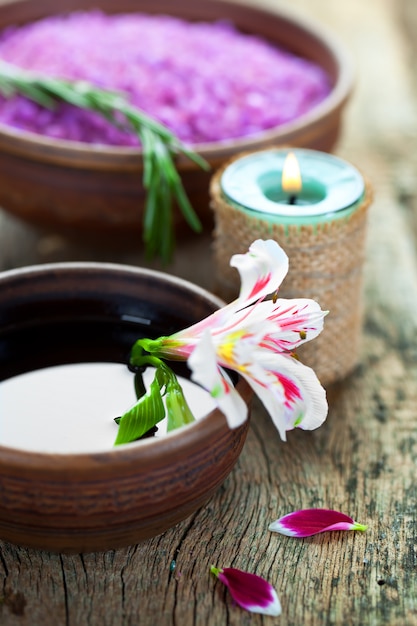 Aromatherapy accessories in spa