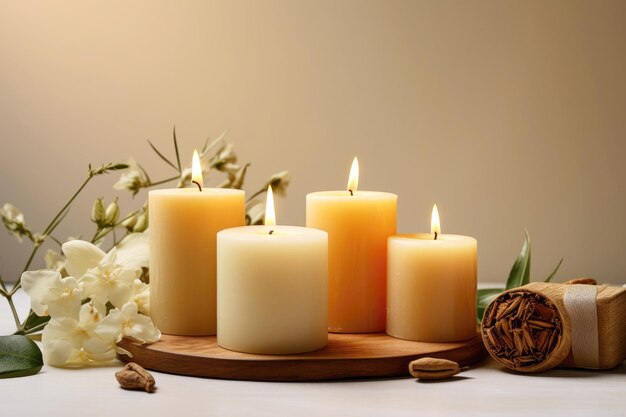 Aromatherapy candlelight relaxation and comfort