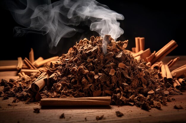 담배와 혼합된 향신료 첨가물