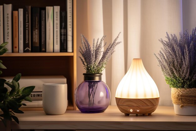 Aromatic Ambiance Diffuser on Wooden Shelf