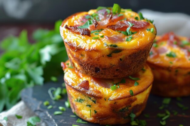 Aromatic Baked bacon egg muffins Generate AI