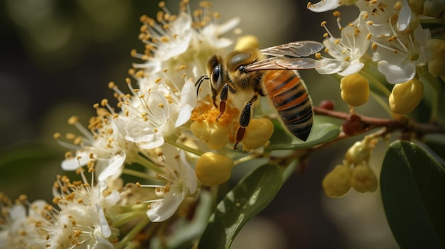 アロマティックな混合物 - 茂みのポールと蜂蜜のAIが生成される