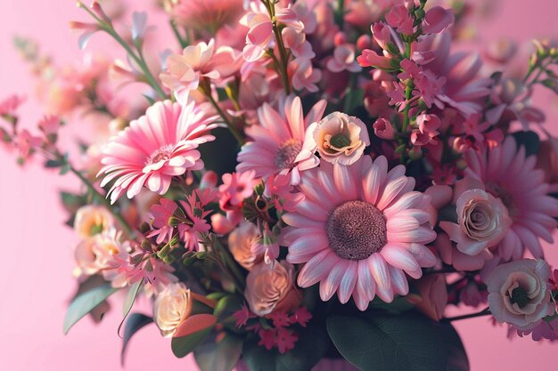 Photo aromatic bouquet of freshly picked flowers