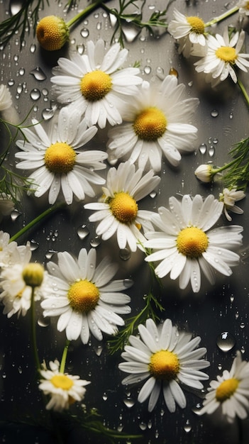 Aromatic Chamomile Herbs Vertical Background