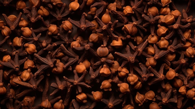 Aromatic cloves spice horizontal background