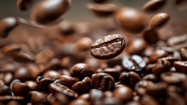 Photo aromatic delight dancing coffee beans at the fabrique