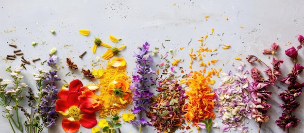 Aromatic flowers and spices without moisture