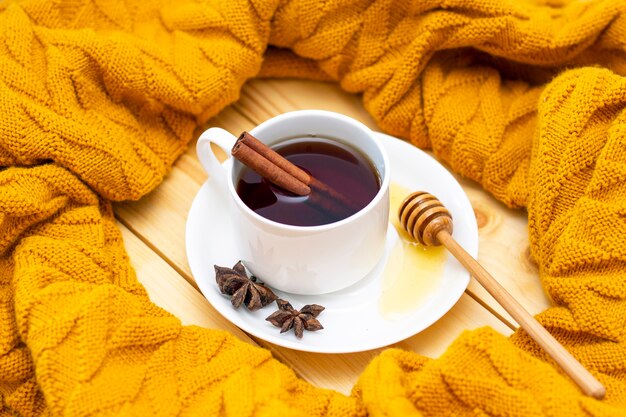 Aromatic hot cinnamon tea