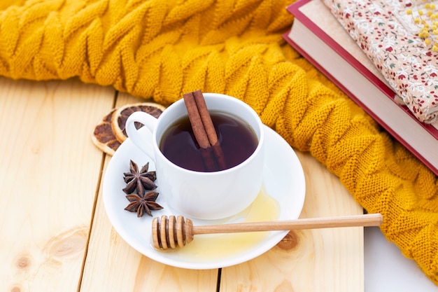 Aromatic hot cinnamon tea